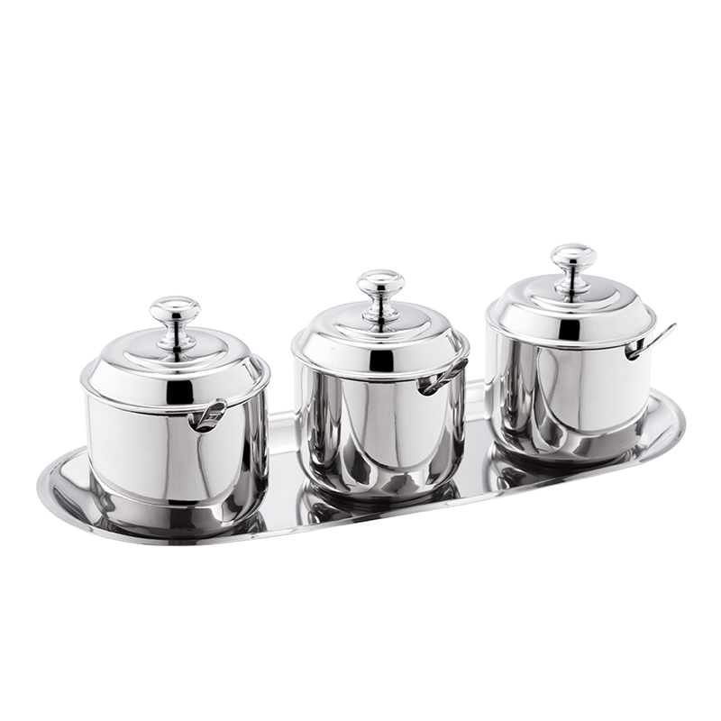 304 fine throw straight steel cover (glass cover) seasoning jar