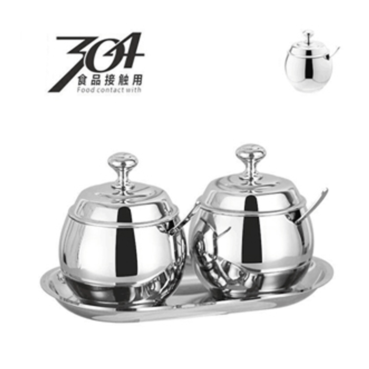 304Round stainless steel cover spice jar