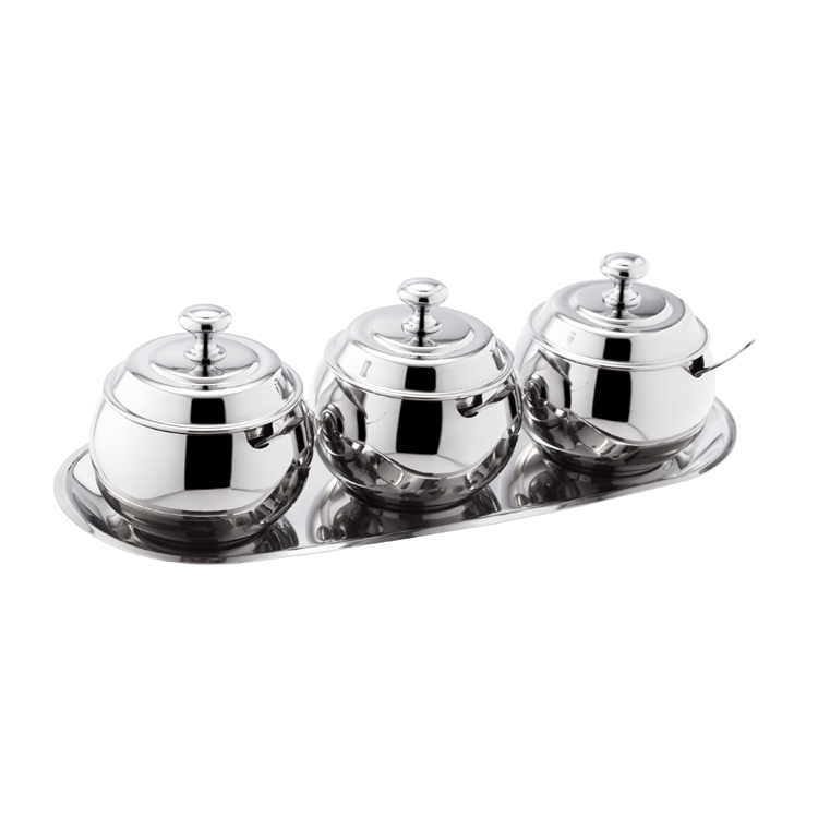 304Round stainless steel cover spice jar