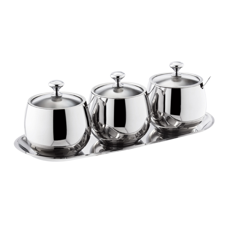 304Cone glass cover spice jar