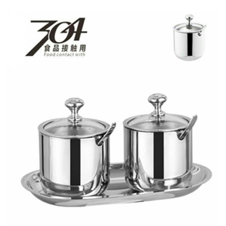 304Straight glass cover spice jar